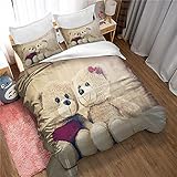 MeeTe Juego De Funda Nórdica Juego De Cama 3D Romantic Love