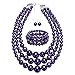 Produktbild Artscope Simulierte Kunstperlen Halskette Damen Schmuck Set 3 Schichten Strang Perlenkette Armband Ohrringe Set für Frauen Mode Schmuck Hochzeit Party Schmuck Geschenke (Lila)