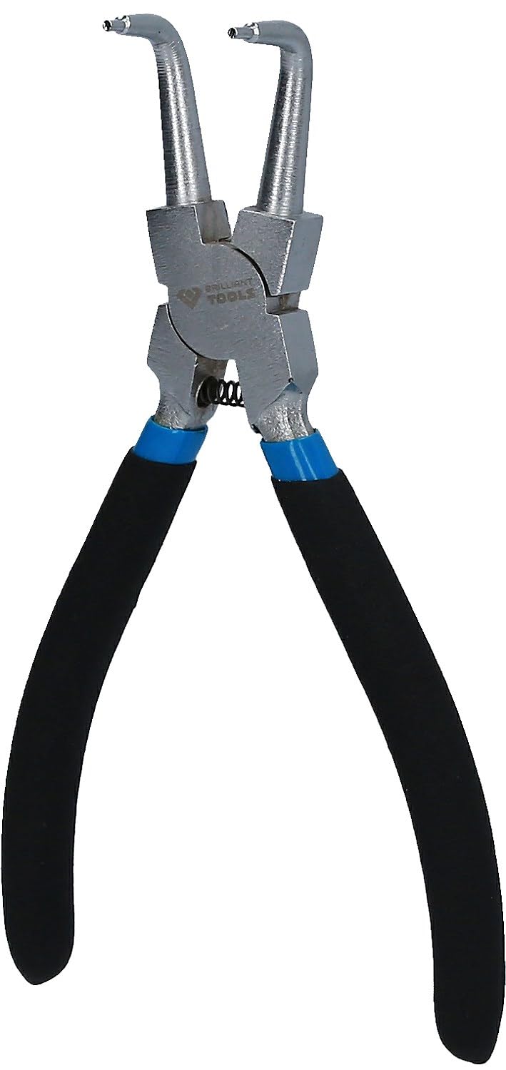 BRILLIANT TOOLS BT067004 Pinza per anelli Seeger per anelli di fissaggio interni, piegata, 175 mm [Powered by KS TOOLS]