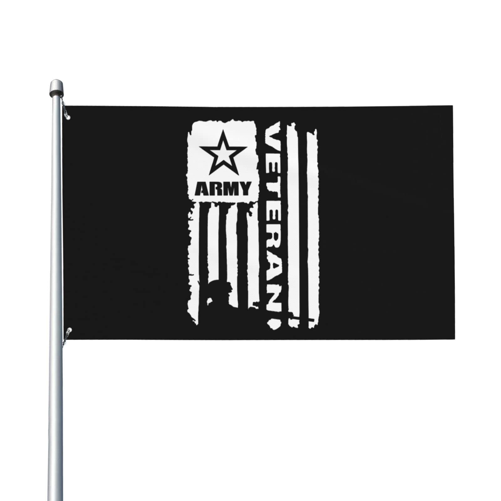 Esercito US Veterano Giardino Bandiera Set con Stand Forze Armate