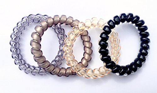 SwirlyDo No Pony Line! No Slip! - Large Hair Ties, Neutral A (4-pieces)