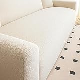 1.Tissu Bouclette Doux Et Épais： peluche type teddy à texture bouclée toucher confortable respirant et résistant housses extensibles qui modernisent la déco du salon et aident à masquer poussière poils et petites traces