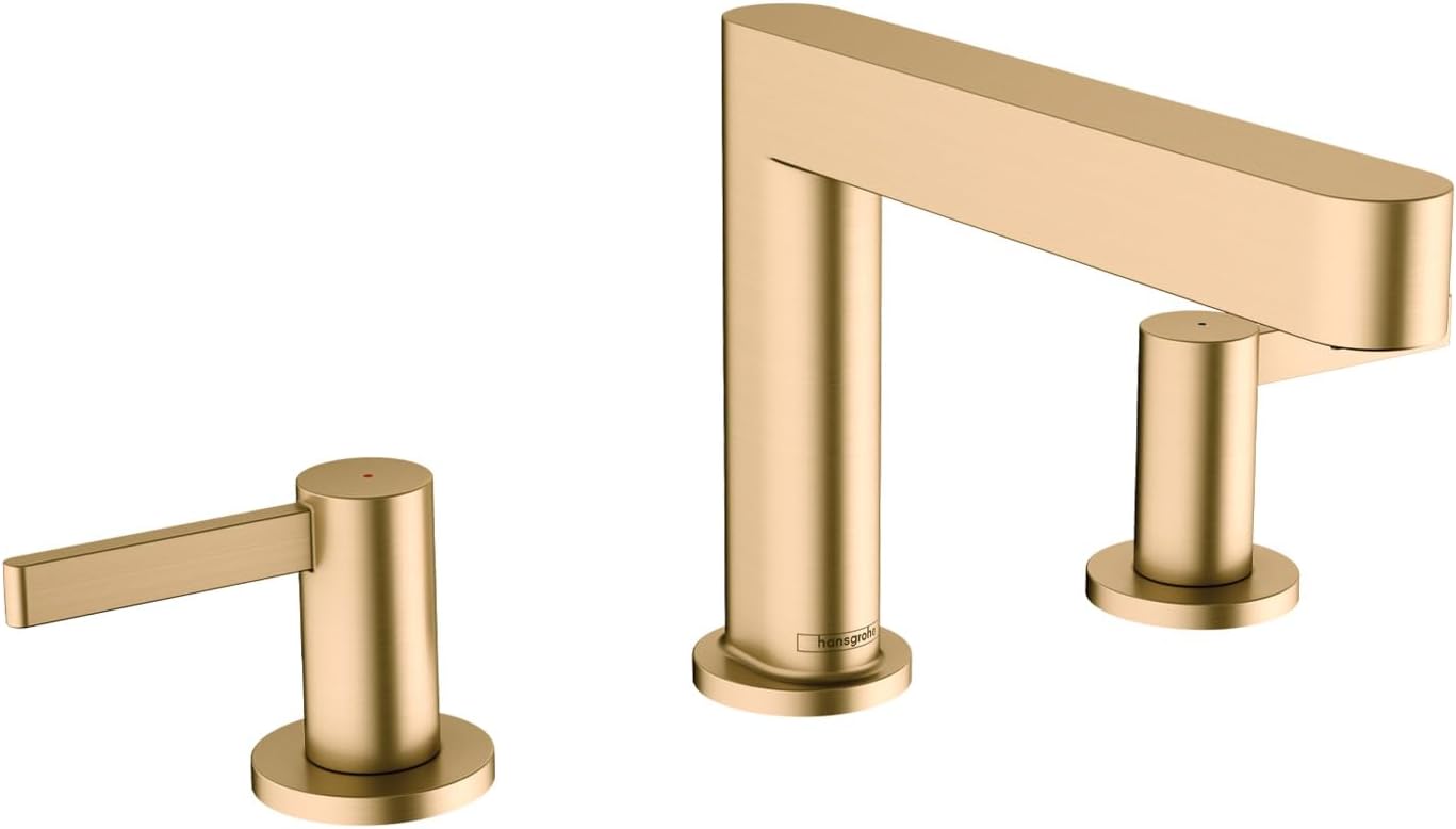 hansgrohe Finoris Modern 2-Handle 3-Hole 5-inch Tall Bathroom Sink Faucet in Brushed Bronze, 76033141