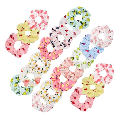 PHENOFICE Coleteros de Frutas 20 Piezas Tamaño Grande Bandas Elásticas para Mujeres y Niñas Uso Diario Accesorios para Cabello Mixto Varios estilos