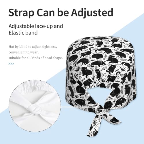 Image of Surgical Caps Men Women, Scrub Cap with Sweatband Adjustable