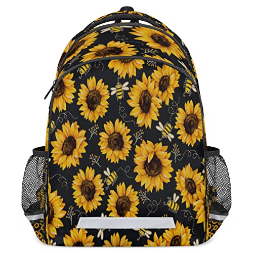 Sac à dos rétro floral avec sangle pectorale pour l'école et sorties