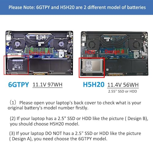 Batterie 6GTPY résout coupures Dell Precision 5540 ordinateur - 5