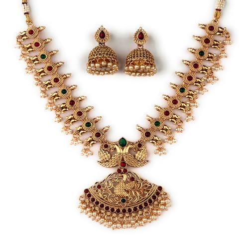 Image of Sasitrends Classic Matte Gold Plated Necklace Set