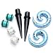 JOVIVI® 8pc Mix Ear Stretching Kit Black Arcylic Tapers + Tunnels + Spiral Snail Plugs Ear Expander 12g-00 Gauges