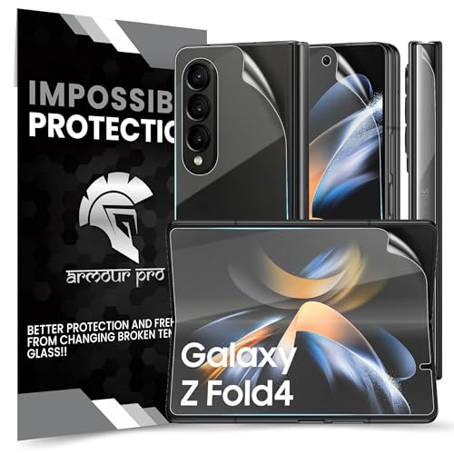 Image of ArmourPro Front and Back Screen Protector for Samsung Galaxy Z Fold 4 - Ultra Thin TPU Membrane Guard, Bubble-Free, Fingerprint Friendly, Edge to Edge Coverage | Crystal Clear