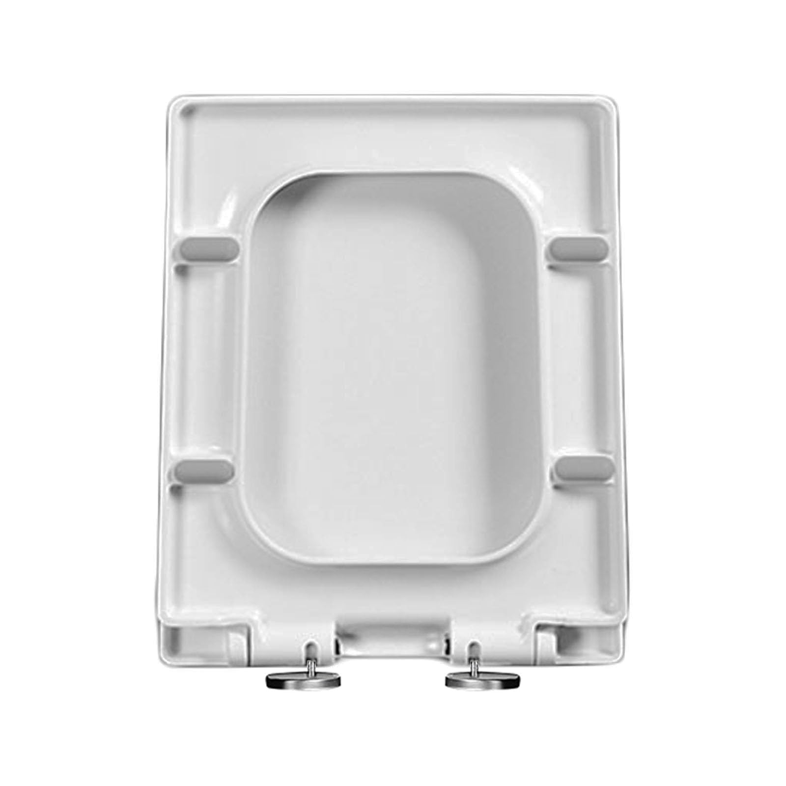Giural One Color White Toilet Seat Square Soft Close Toilet Seat, Quick Release Square Toilet Seat, White,365 * 450Mm