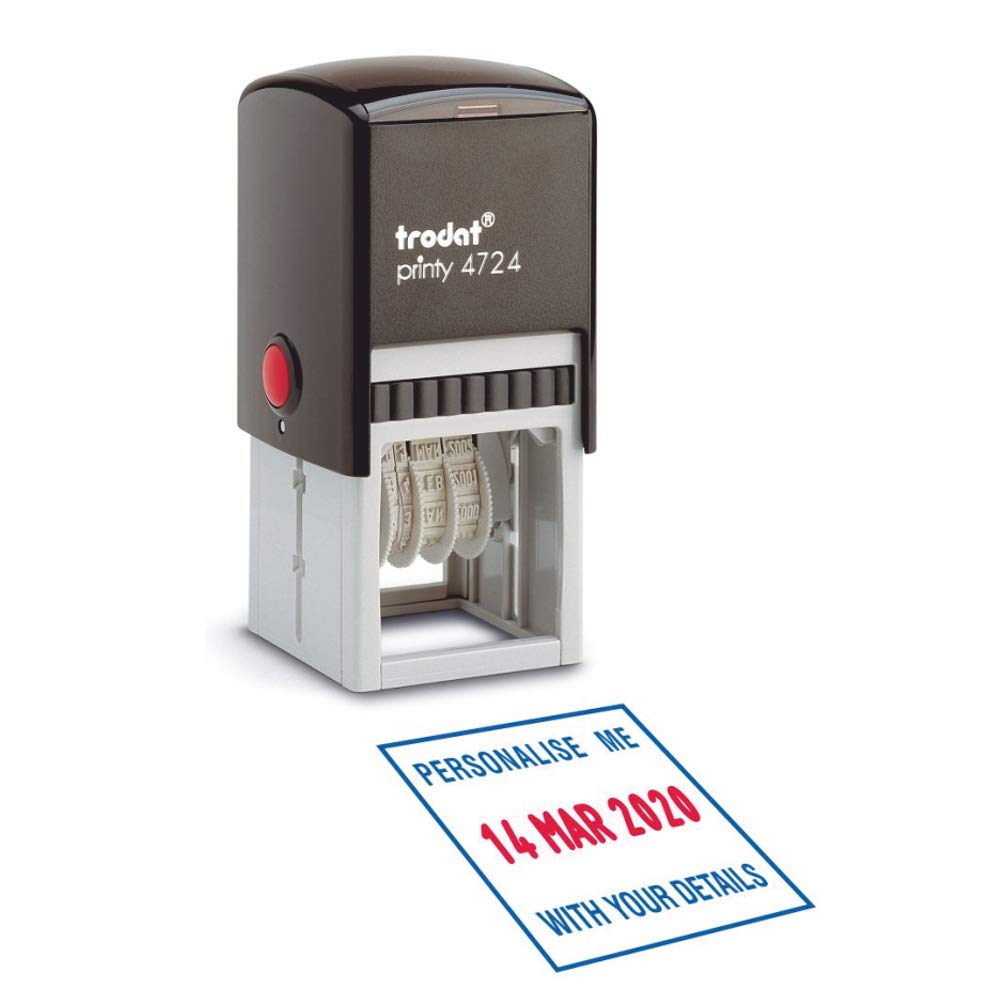 Trodat Printy Dater 4724 Personalised Custom Office and Business Stamp - 3+3 Lines of Text