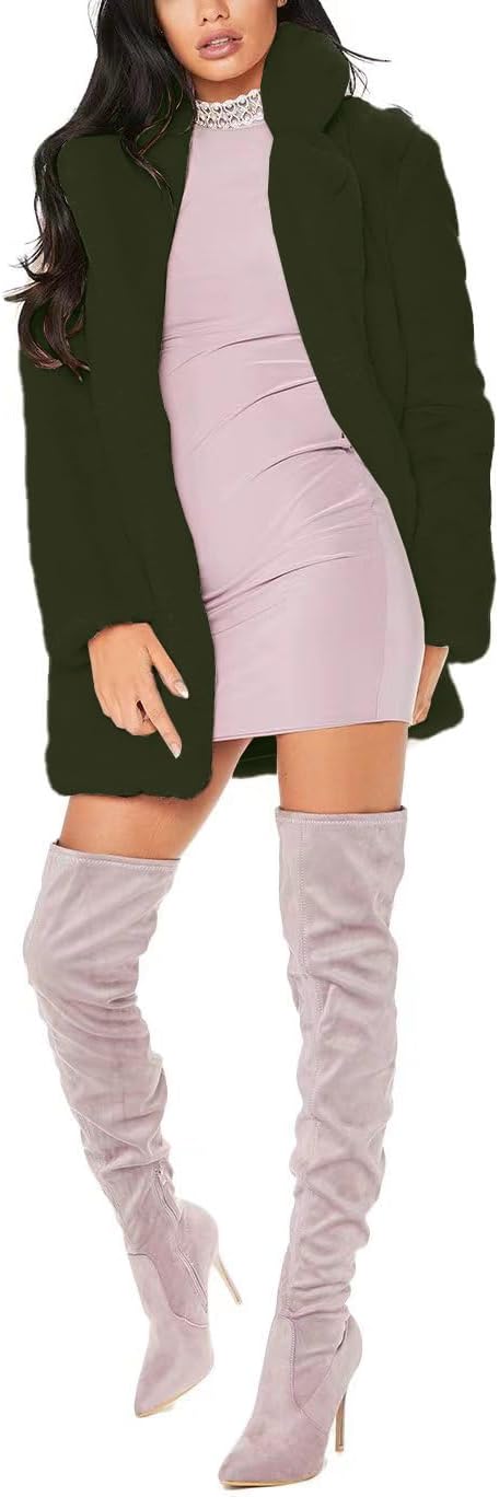 TOPONSKY Womens Winter Warm Lapel Faux Fur With Inner Lining & Buttons Coats - Image 3