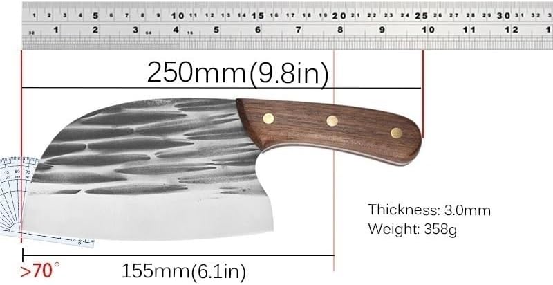 Meat Cleaver,Cleaver Knife Forged 5Cr15Mov Stainless Steel Kitchen Chef Knives Meat Fish Vegetables Sliced Professional Chinese Butcher Cleaver Knife (Color : Knife B)