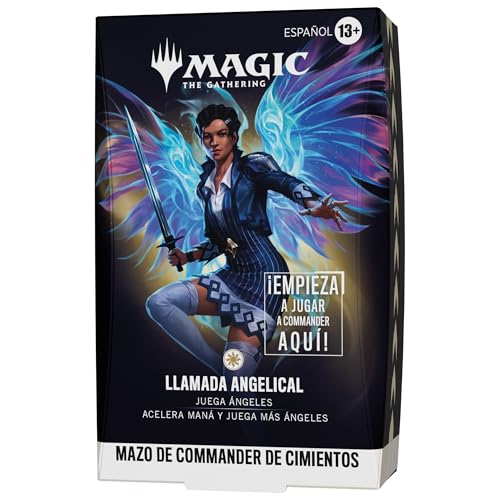 Mazo de Commander de Magic: The Gathering - Cimientos: Llamada angelical | Mazo de 100 Cartas y Accesorios (Versión en Español)