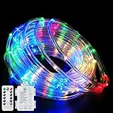 Fatpoom LED Rope Lights Battery Operated String Lights 40Ft 120 LEDs 8 Modes Outdoor Waterproof Fair