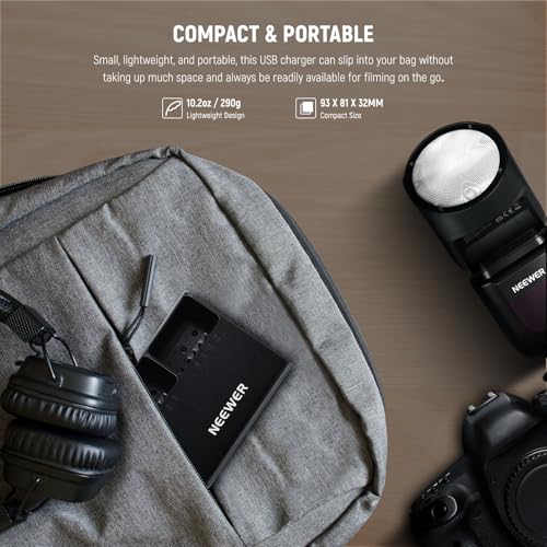 Image of NEEWER NC2-Z1 Dual Slot Battery Charger Kit for NEEWER Z3 Z2PRO Z2 Z1 Z880 TTL Speedlite Flash, 7.2V /3000mAh, 7.4V /2600mAh Battery, DC 8.4V /5V Output AC USB Charger with AC Power Cord (US Plug)