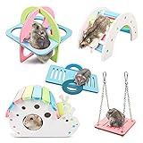 🐌【Sicherheit und Komfort】：Die Kanten dieses Hamsterspielzeugs sind ohne scharfe Ecken verarbeitet, so dass sie für Ihre liebenswerten Haustiere sicher sind. Das Häuschen ist mit Sichtlöchern ausgestattet, Sie können jede Bewegung Ihres Haustiers beobachten.