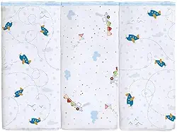 Fralda Papizinha Estampada 63cmx63cm Com 3 Unidades Acabamento Overlock - Papi Textil (Masculino)