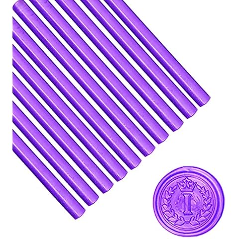 Purple Wax Sealing Sticks, ANBOSE 10pcs Glue Gun Purple Wax Seal Sticks for Vintage Wax Sealing Stamp, Wax Sealing Rods for Wedding Invitations, Letter Envelopes Cover