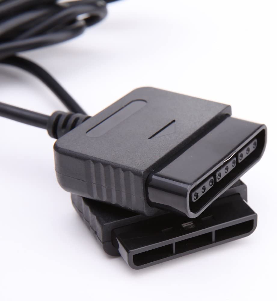 Link-e : 2 X Cable de Extension Compatible con Mando de Juegos en Consola Sony Playstation, PS2, PS1, PS One