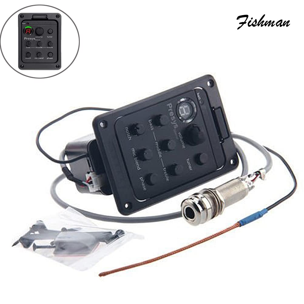Generic Pick-up de Guitare Acoustique, Préampli Acoustique Pickup pour Guitare avec Affichage LED Presys Blender Petite Taille de Préampli (Black)