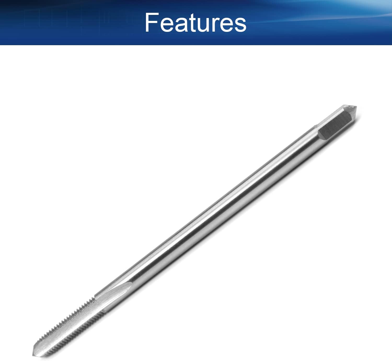 Auniwaig Machine Taps M5x100mm Pitch Spiral Flute Tap Uncoated HSS for Tthreading Machine and Electric Drills 1PCS