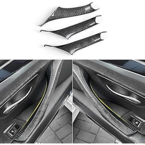 HENGYUESHANG 3PCS Car Door Pull Handles Cover Carbon Style ABS Trim Decoration fits for BMW 5 Series F10 F11 2011 2012 2013 2014 2015 2016 Interior Accessories Cover