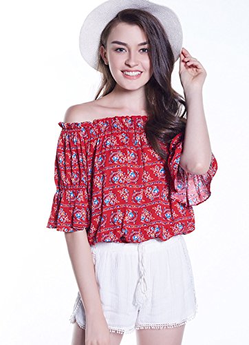 T-shirt YALI en taille M coloris Gules avec finitions manches plates