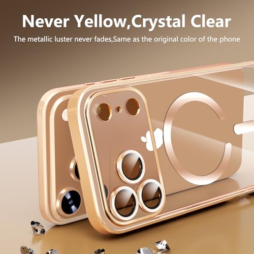 Image of Magnetic for iPhone 17 Pro Max Case with Privacy Screen Protector & Full Camera Cover,[Non-Yellowing] Shockproof Clear Phone Case Compatible with MagSafe Women Girls for iPhone 17 ProMax,Blue