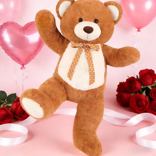 MaoGoLan Giant 47" Teddy Bear Stuffed Animal,Big Brown Teddy Bear Plush Toy for Girlfriend Boyfriend Kids, 4ft Large Cuddly Stuffed Animal for Graduation Birthday Decor — view 2