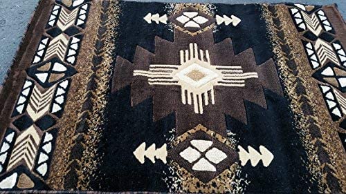 Concord Global Trading Southwest Native American Area Rug Black Brown Design C318 (8 Feet X 10 Feet) #TOP5