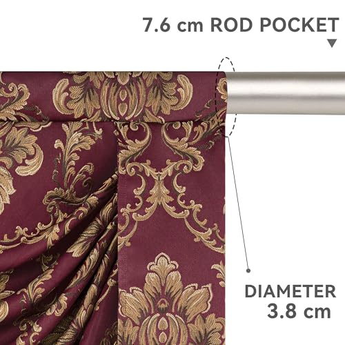 TOPLUXE Swag Valance for Windows Damask Waterfall Valance with Tassels - Image 4