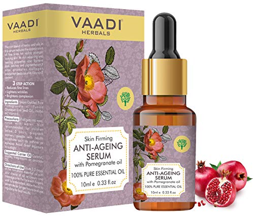Image of VAADI HERBALS Vitamin E Anti Ageing Serum With Pomegranate Oil - Reduces Fine Lines, Lightens Wrinkles & Brightens Complexion, 10 ml
