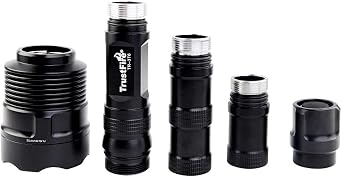 TrustFire TR-3T6 LED Flashlight, Super Bright 3800 Lumens, Water Resistant 5 Light Modes Large Tactical Torch by 2X or 3X Rechargeable Battery(not Included)