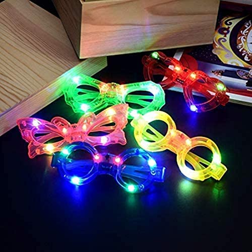 Image of Wizme Flashing LED Light Up Goggles Glasses Toy Party Blinking LED Light Glasses Party Sunglasses Flashing Light Up Goggles /Glasses for Kids (Set of 6)