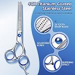 Gimars Professionelle 5-in-1 Fellschere für Hunde, 4CR mit runder Sicherheitsspitze, robuste Titanbeschichtung, gerade und Effilier- und gebogene Schere – Bild 3