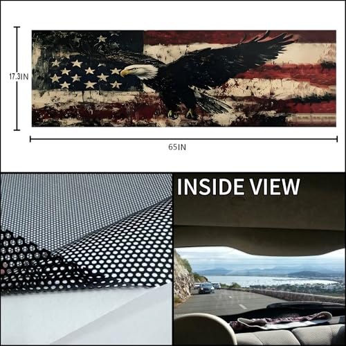 Image of Rear Window Decals for Trucks - 65x17.3 in Back Window Decals Fit Most Pickup Trucks SUV, Vinyl American Flag Back Window Decal for Car Personalized Decoration