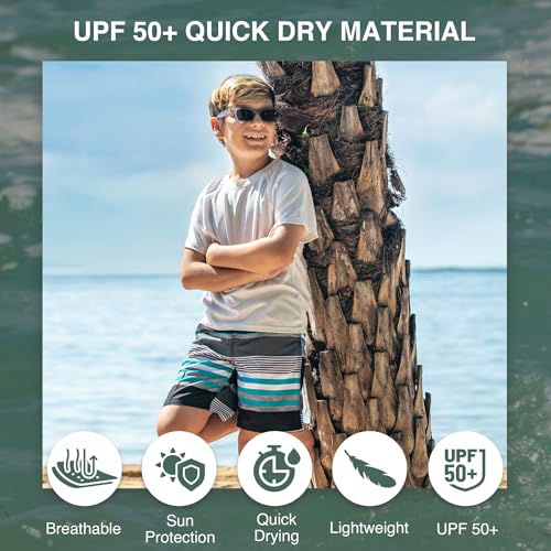 Image of Kanu Surf Boys' Terrapin Turtle Quick Dry Beach Board Shorts Swim Trunk