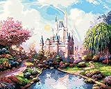 Rihe Diy Oil Painting, Paint by Number kit-Rainbow Castle 1620 inch (Frameless)