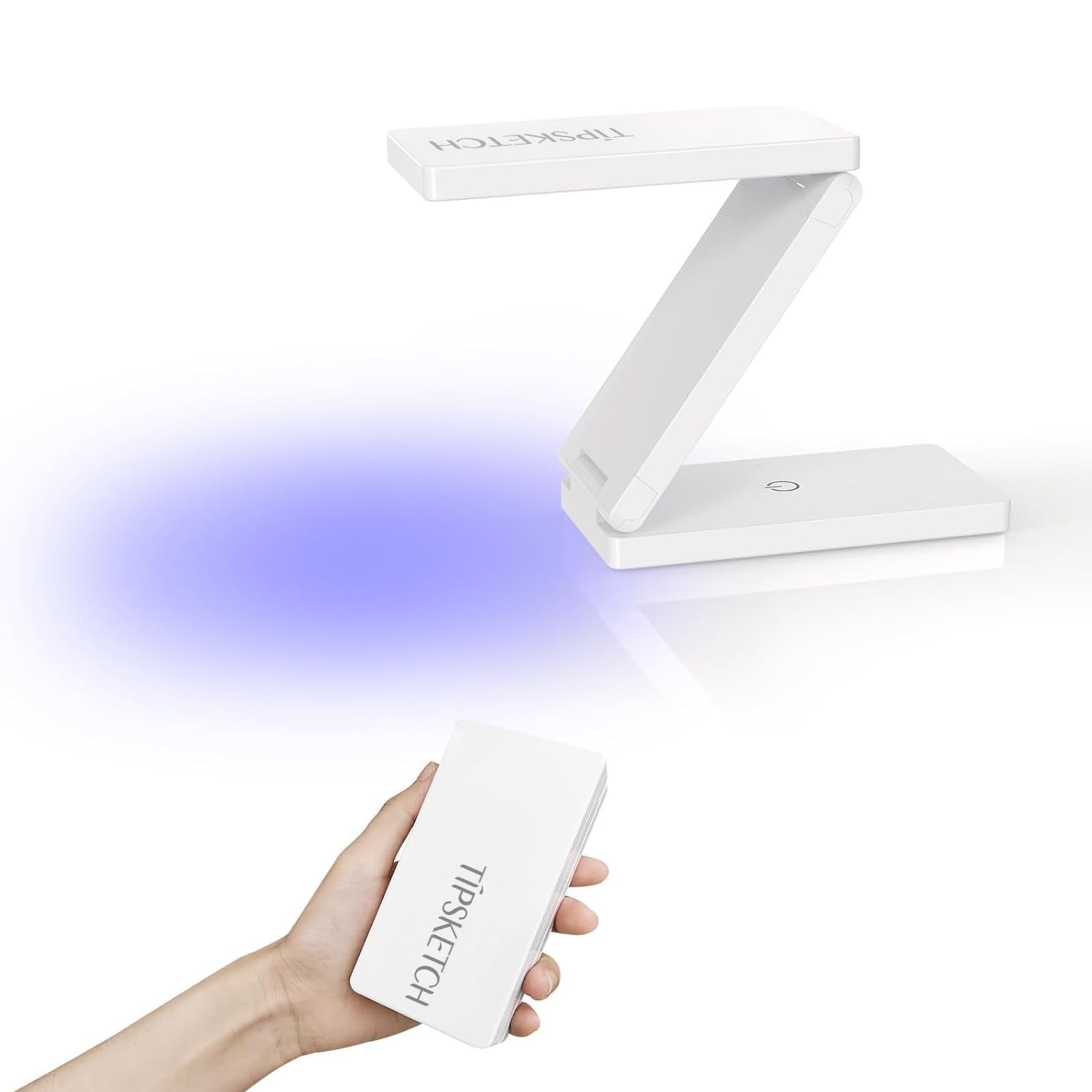 Tipsketch Lámpara Uñas Semipermanentes - UV LED 18W Alta Potencia, Secado Rápido, Doble Temporizador, Conexión Tipo-C, Ideal para Manicura Profesional y Casera (Blanco)