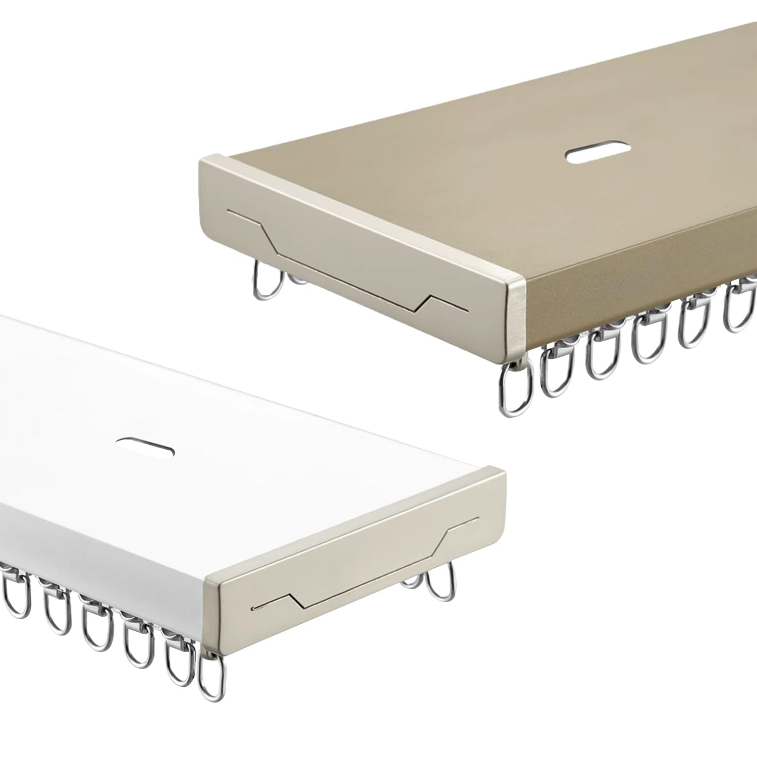 Rail de Rideau monté au Plafond pour Rideaux Rail de Rideau Double en Alliage d'aluminium Robuste avec Rouleaux Nano