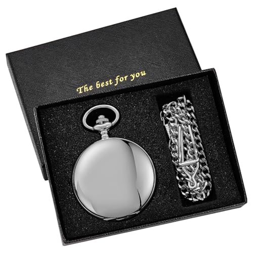 Image of Men's Mechanical Pocket Watch Black Rudder Pattern Double Open Hollow Roman Numerals Pocket Watch