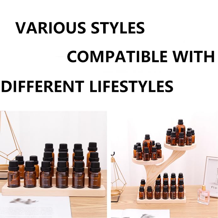 Organizzatore per Oli Essenziali da 15 Ml, Portaoggetti in Legno per Smalto, Espositore per Smalto Rimovibile per Toeletta