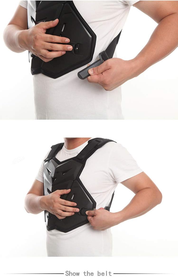 MOTOKER Adult Motorcycle Chest Protector Riding Armor Back Protector Motocross Off-Road Racing Vest (Black) : Automotive
