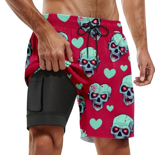 Short de plage double couche homme vêtement d'été décontracté short de bain stretch