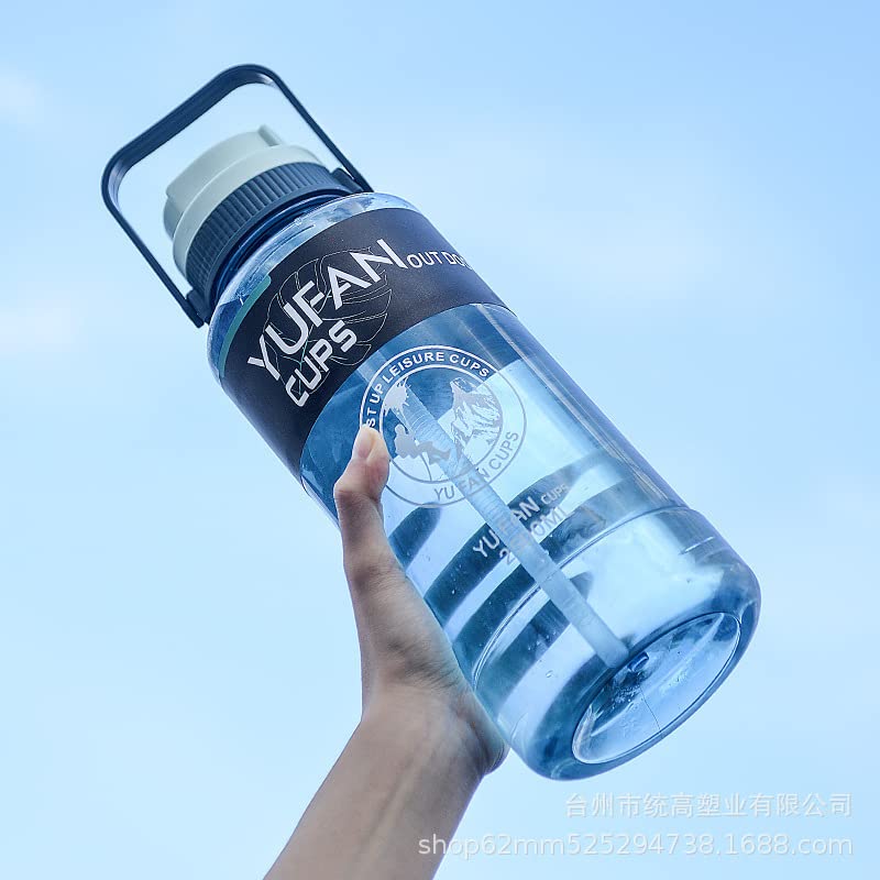 Image of 2 Liter Gym Sports Water Bottle Gallon Gym Bottle, Travel Bottle BPa Free material With Easy To Carry Handel Portable Mouth Motivational Sports Bottle