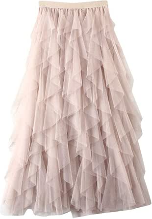 Gonna Lunga In Raso Donna - Vita Alta, Coda Di Pesce, Plissettata, Elegante E Casual - Foto 9