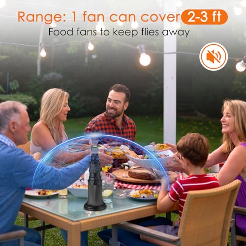 Fly Fans for Tables 4 Pack – Fly Repellent for Outdoor Indoor Meal – Portable Automatic Picnic Table Food Fly Fans -Fly Repellent Fans Spinner for Restaurant, Party, Home Fly Fans for Tables 4 Pack – Fly Repellent for Outdoor Indoor Meal – Portable Automatic Picnic Table Food Fly Fans -Fly Repellent Fans Spinner for Restaurant, Party, Home