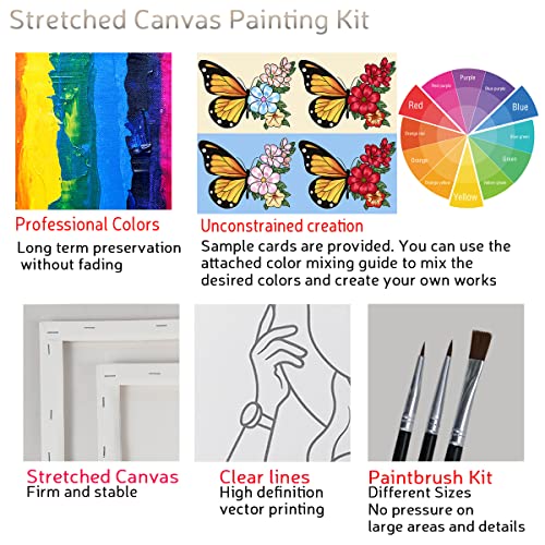 image for VALLSIP Canvas Painting Kits Pre Drawn Canvas for Painting for Adults 